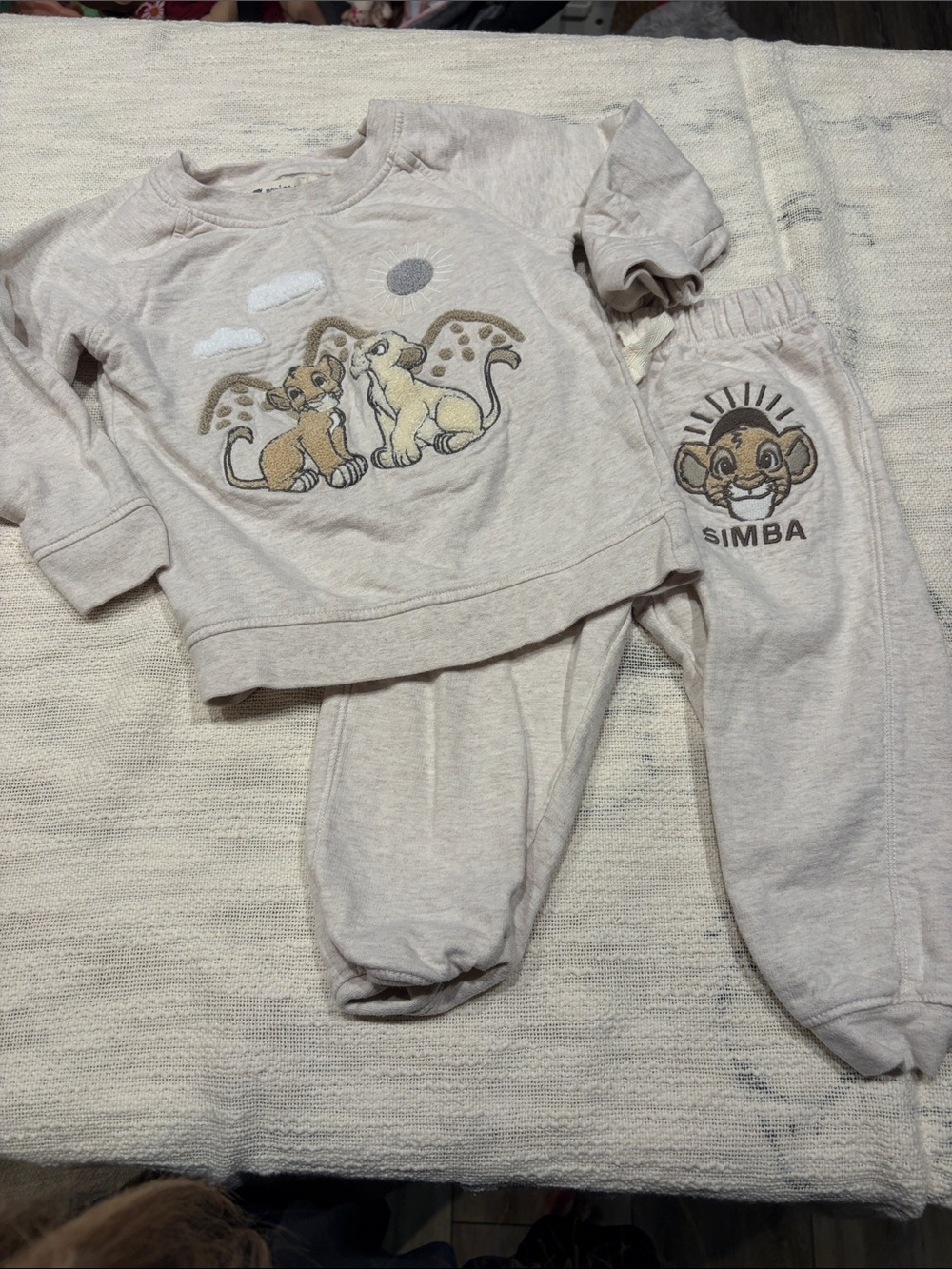 Monica + Andy x Disney Beige Simba Infant Sweatshirt & Joggers Set